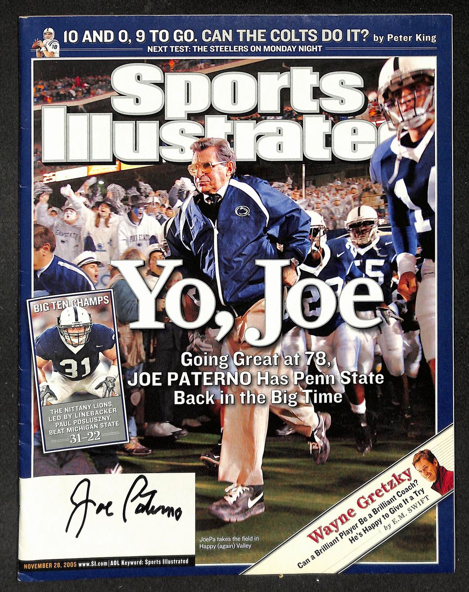 Joe Paterno Signed/Autographed 2005 Sports Illustrated Magazine JSA 215096