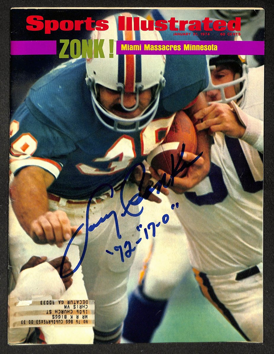 Larry Csonka HOF Signed/Autographed 1974 Sports Illustrated Magazine JSA 215098