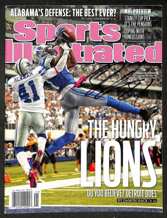 Calvin Johnson HOF Signed 2011 Sports Illustrated No Label JSA 215101