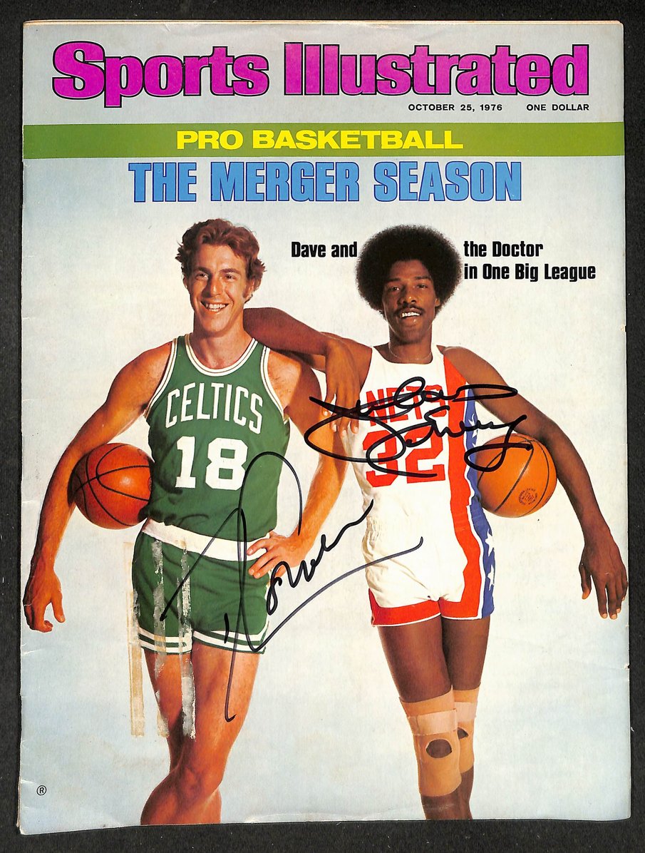 Dave Cowen & Julius Erving HOF Signed 1976 Sports Illustrated Magazine JSA 15107