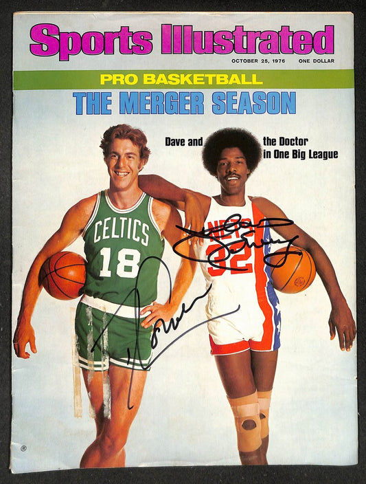Dave Cowen & Julius Erving HOF Signed 1976 Sports Illustrated Magazine JSA 15107