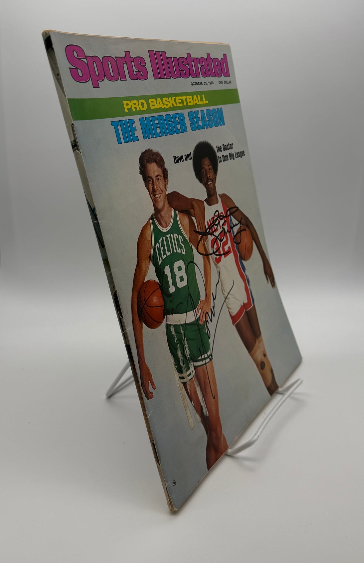 Dave Cowen & Julius Erving HOF Signed 1976 Sports Illustrated Magazine JSA 15107