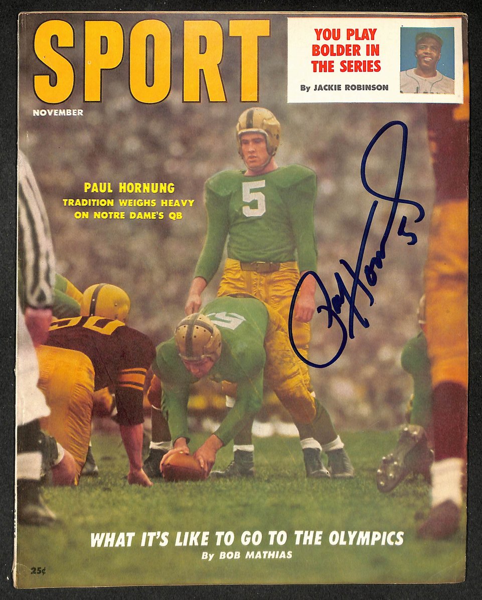 Paul Hornung Signed/Autographed 1956 SPORT No Label JSA 215121