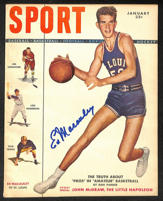 Ed Macauley HOF Signed/Autographed 1949 SPORT No Label JSA 215122