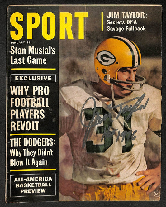 Jim Taylor HOF Signed/Autographed 1964 SPORT No Label JSA 215124