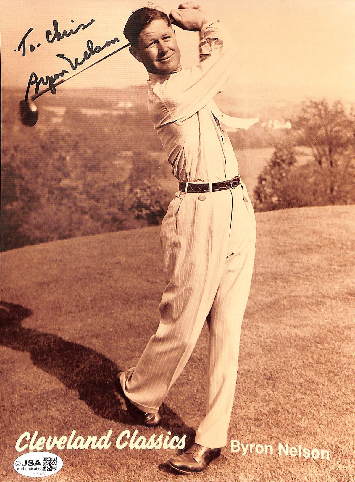 Byron Nelson Signed/Autographed 8x10 Photo Golf JSA 215210