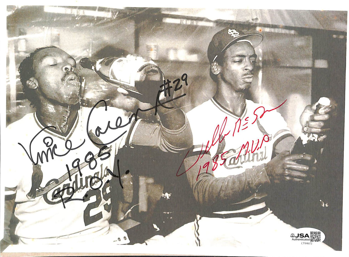 Vince Coleman & Willie McGee Signed/Autographed 8x10 Photo Cardinals JSA 215214