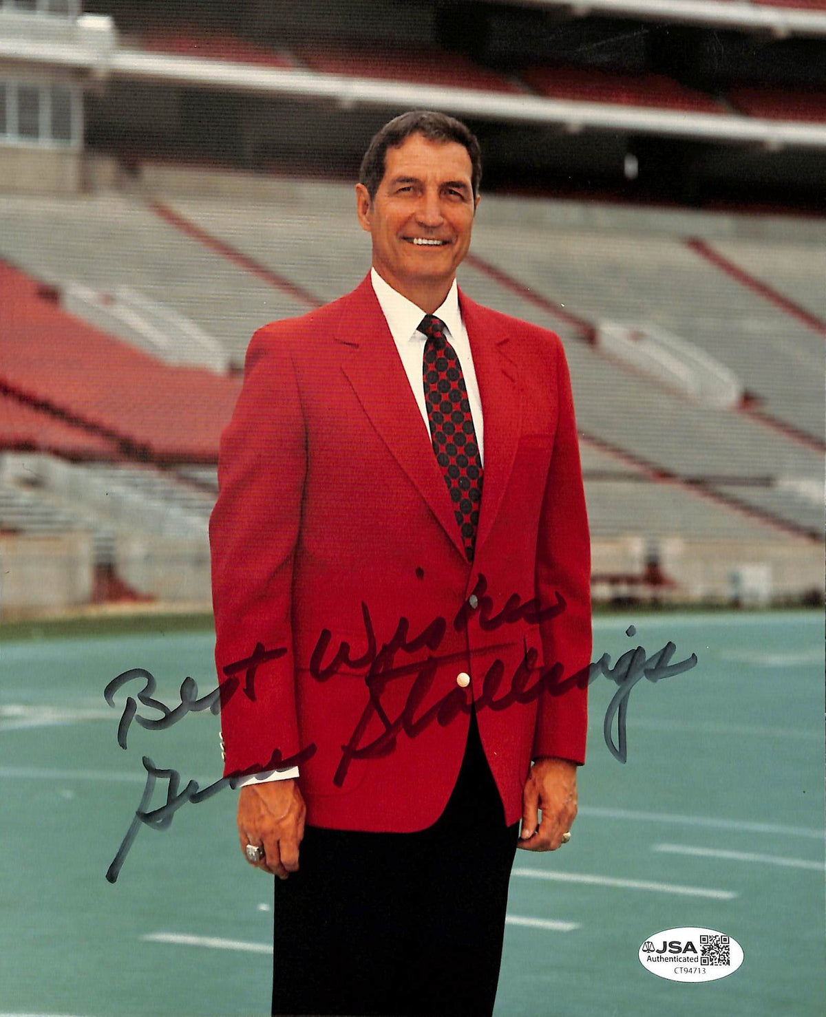 Gene Stallings Signed/Autographed 8x10 Photo Alabama JSA 215245