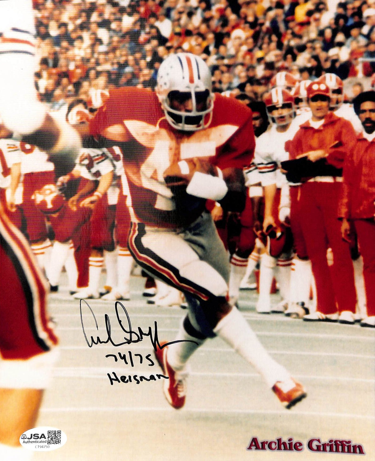 Archie Griffin Signed/Autographed 8x10 Photo Heisman Ohio St JSA 215255