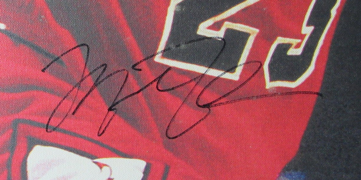 Michael Jordan Chicago Bulls HOF Signed Oversized Canvas Framed PSA/DNA LOA 5337