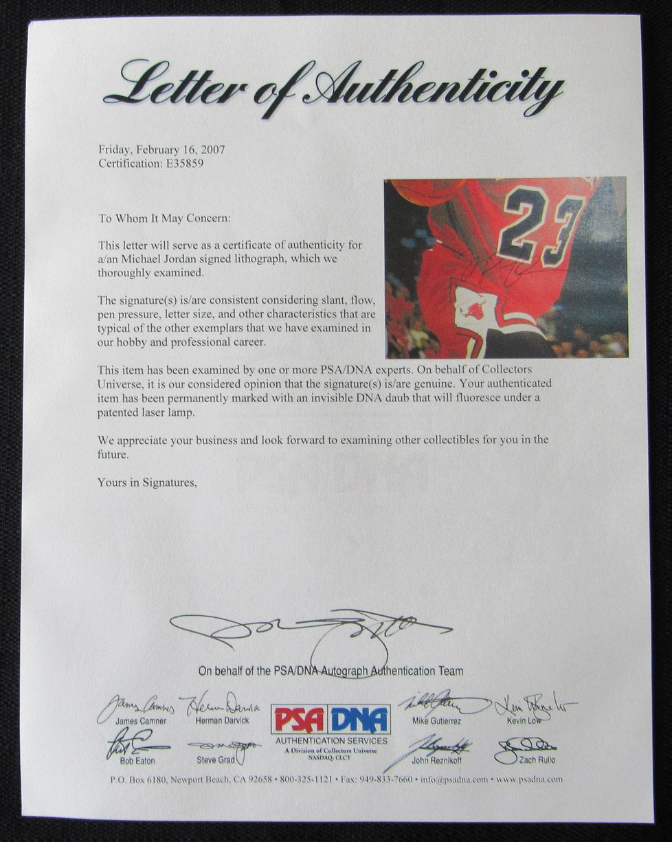 Michael Jordan Chicago Bulls HOF Signed Oversized Canvas Framed PSA/DNA LOA 5337