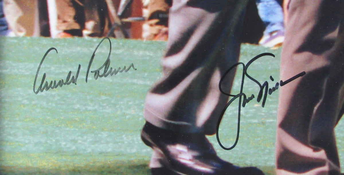 Arnold Palmer Jack Nicklaus Tiger Woods Signed 1996 Masters Photo 20x24 Framed