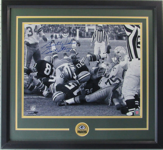 Bart Starr HOF Packers Signed/Inscribed 16x20 Ice Bowl Photo Framed JSA LOA 5340