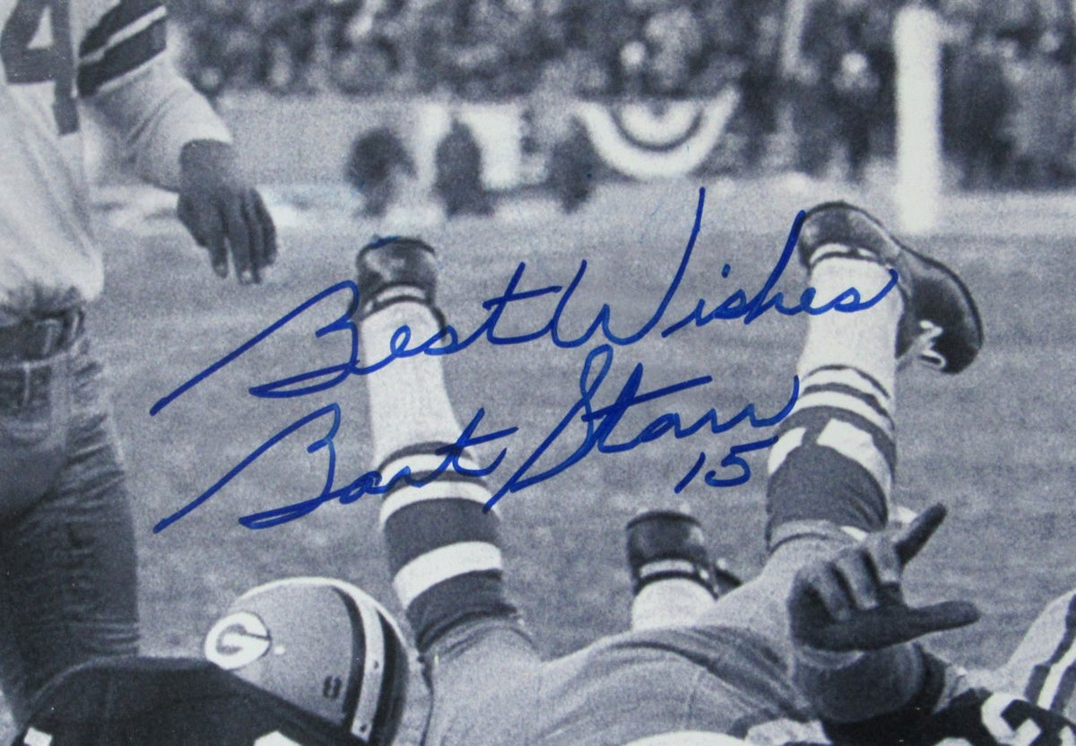 Bart Starr HOF Packers Signed/Inscribed 16x20 Ice Bowl Photo Framed JSA LOA 5340
