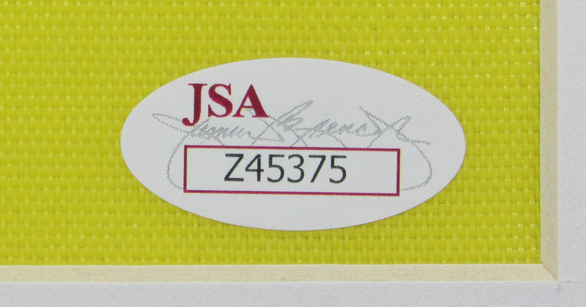 Arnold Palmer Signed/Auto Masters Pin Flag w/ Card Collage Framed JSA LOA 215341