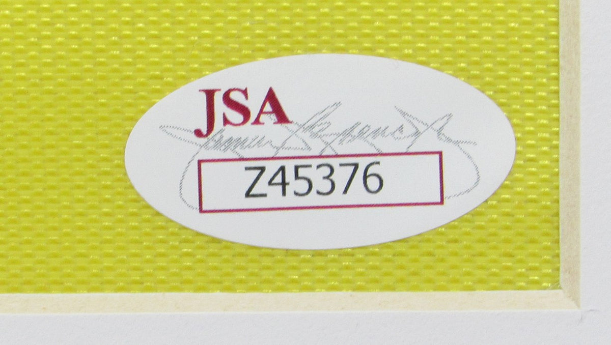 Arnold Palmer Signed/Auto Masters Pin Flag w/ Card Collage Framed JSA LOA 215342