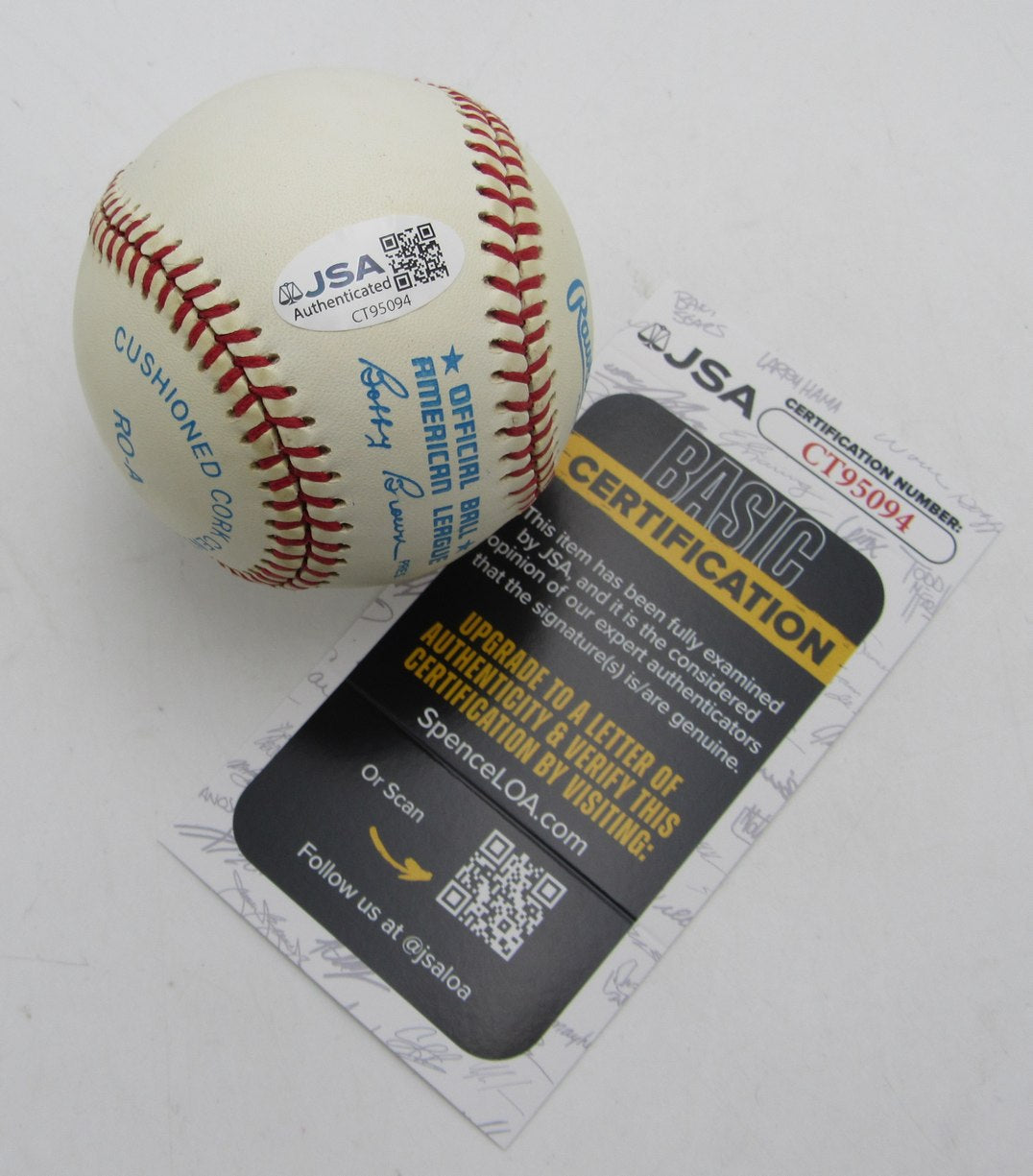 Bob Lemon HOF Single Signed/Autographed OAL Baseball Indians JSA 215291