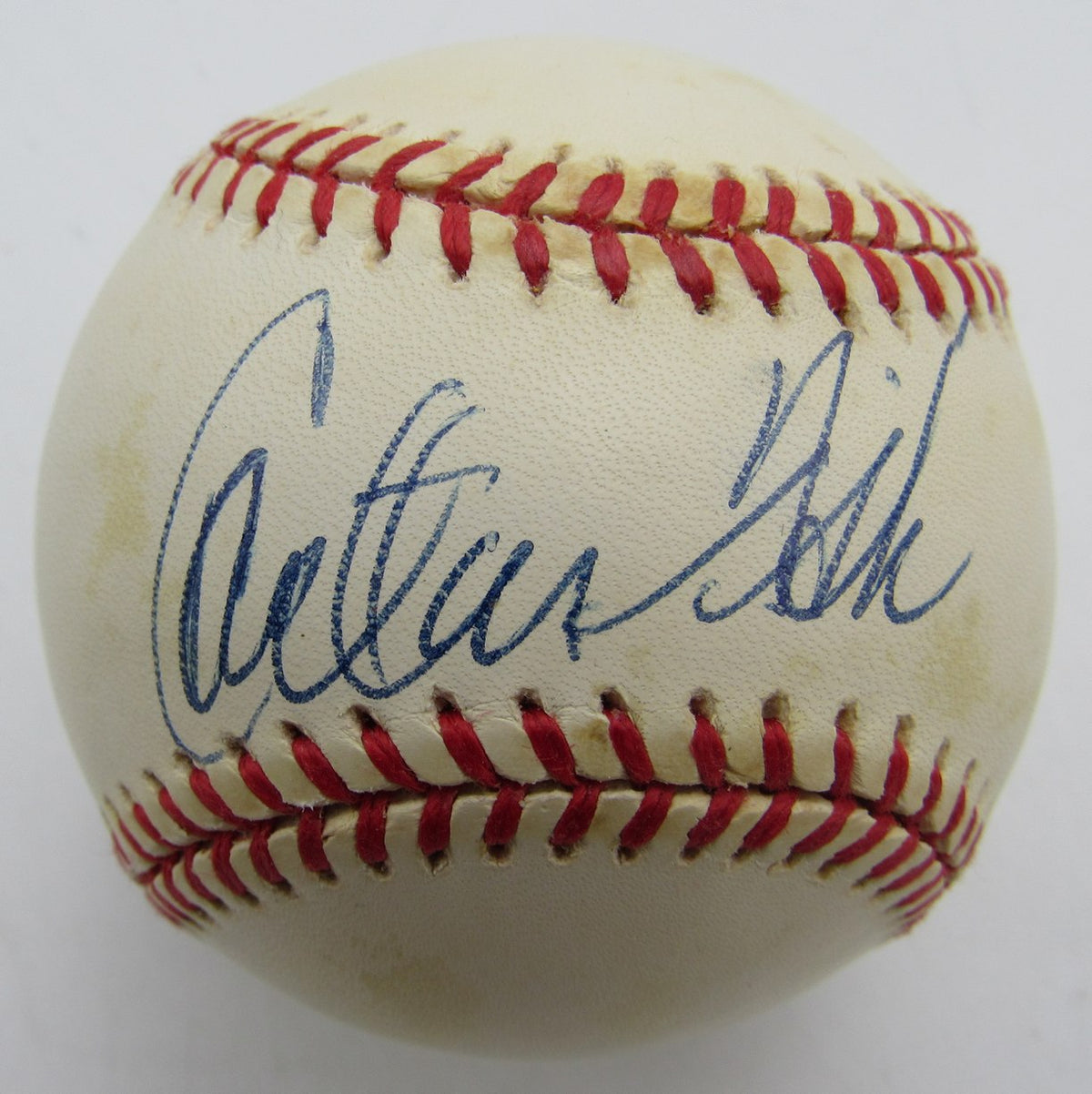 Carlton Fisk HOF Single Signed/Autographed OAL Baseball White Sox JSA 215294