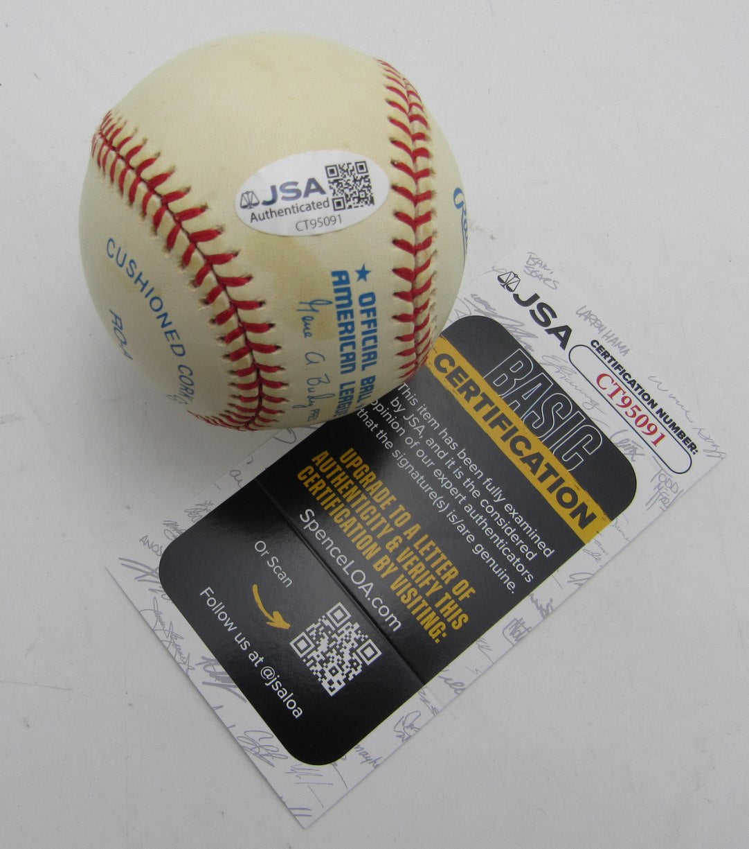 Carlton Fisk HOF Single Signed/Autographed OAL Baseball White Sox JSA 215294