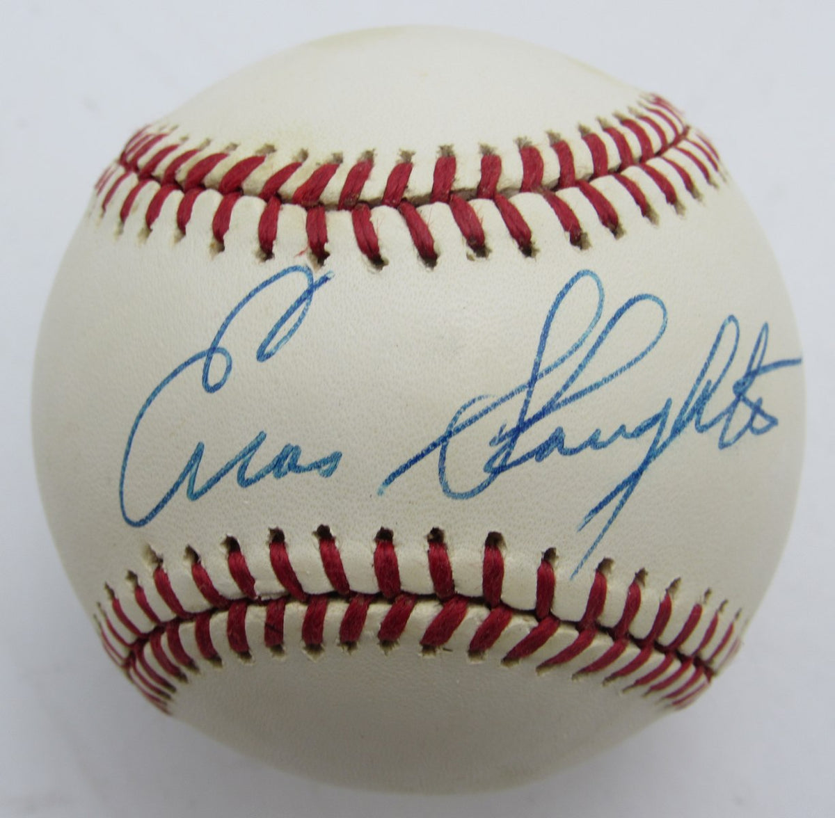 Enos Slaughter HOF Single Signed/Autographed OAL Baseball Yankees JSA 215299