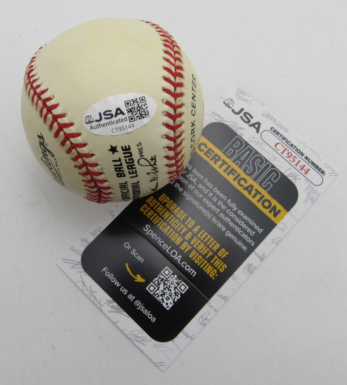 Pete Rose Single Signed/Autographed ONL Baseball Cincinnati Reds JSA 215300