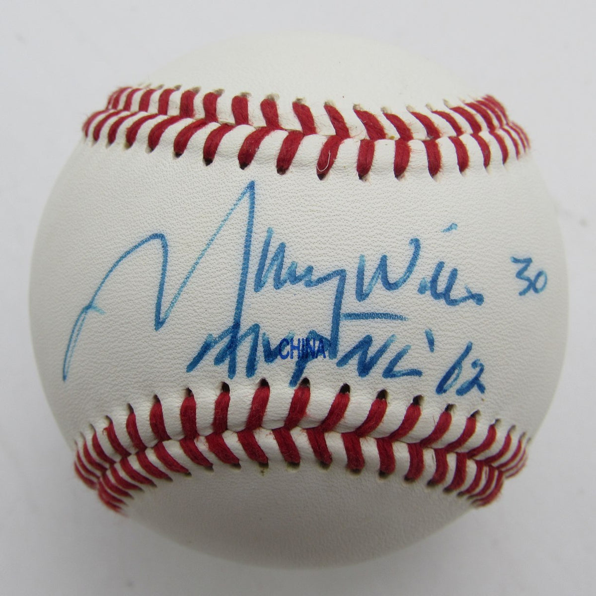 Maury Wills Single Signed/Inscribed OL Baseball Los Angeles Dodgers JSA 215307