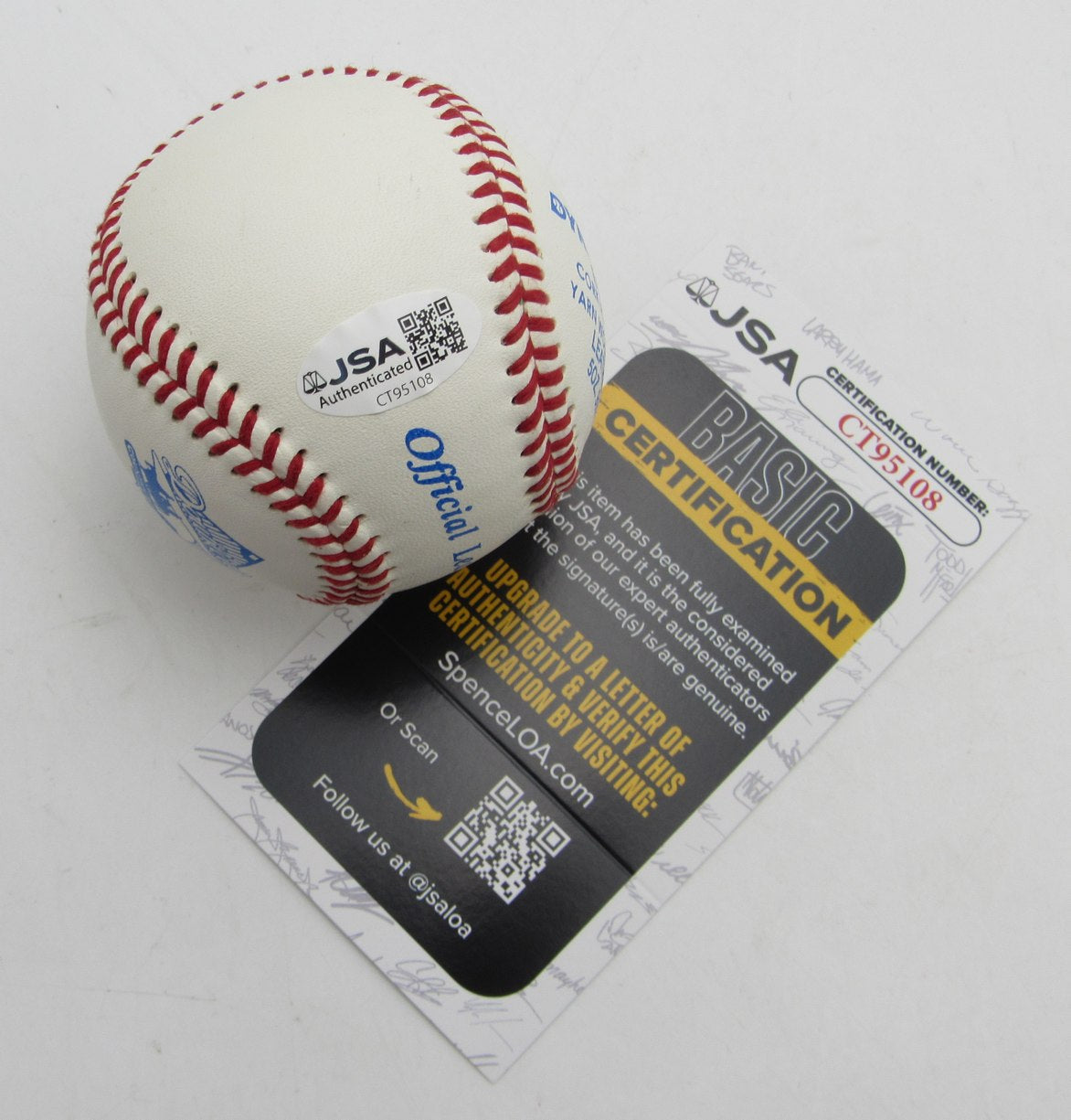 Maury Wills Single Signed/Inscribed OL Baseball Los Angeles Dodgers JSA 215307
