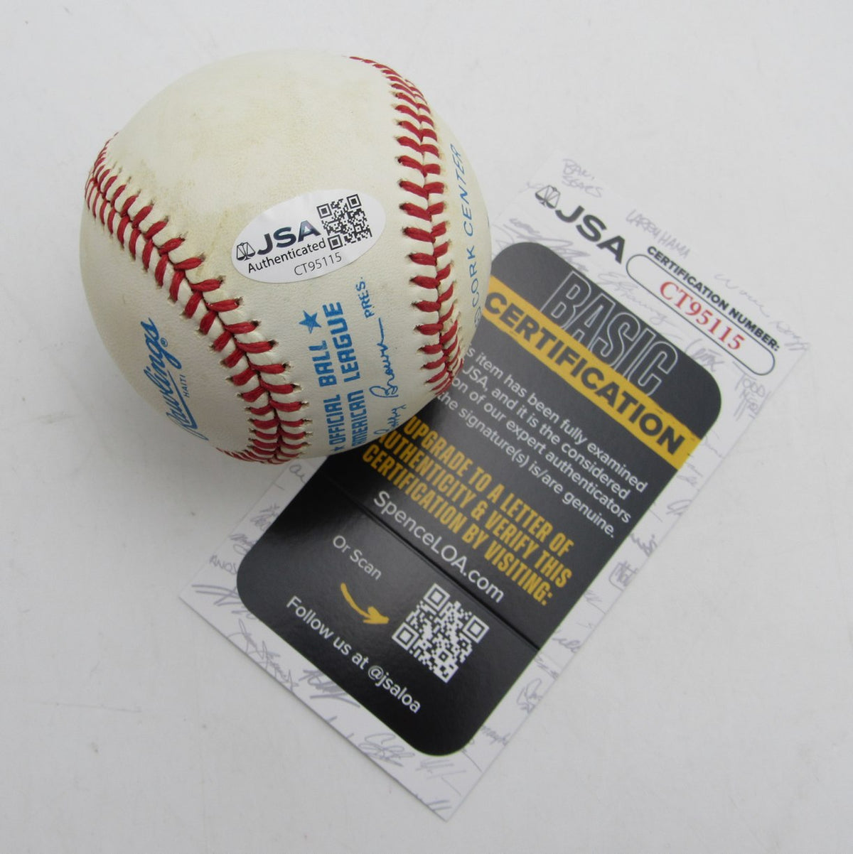 Jim Palmer HOF Single Signed/Autographed OAL Baseball Orioles JSA 215311