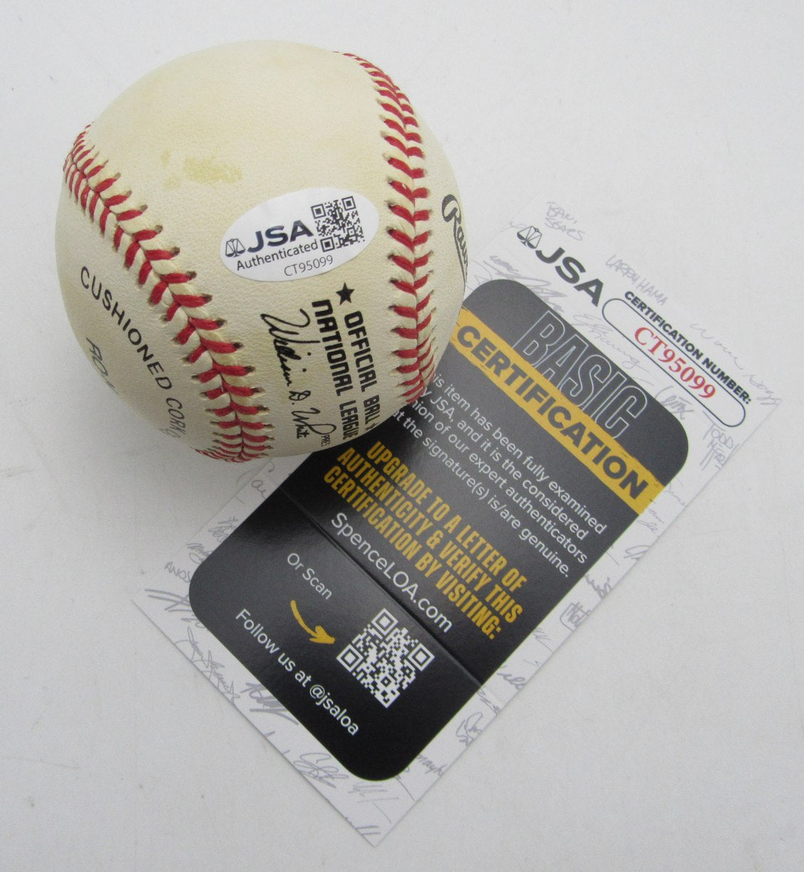 Duke Snider HOF Signed/Autographed ONL Baseball Brooklyn Dodgers JSA 215321