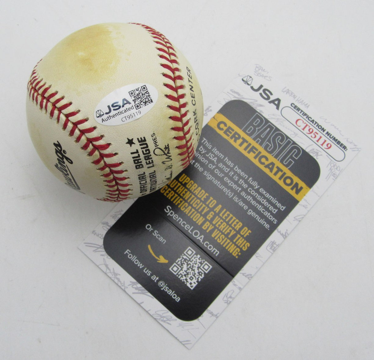 Richie Ashburn HOF Signed/Auto ONL Baseball Philadelphia Phillies JSA 215323