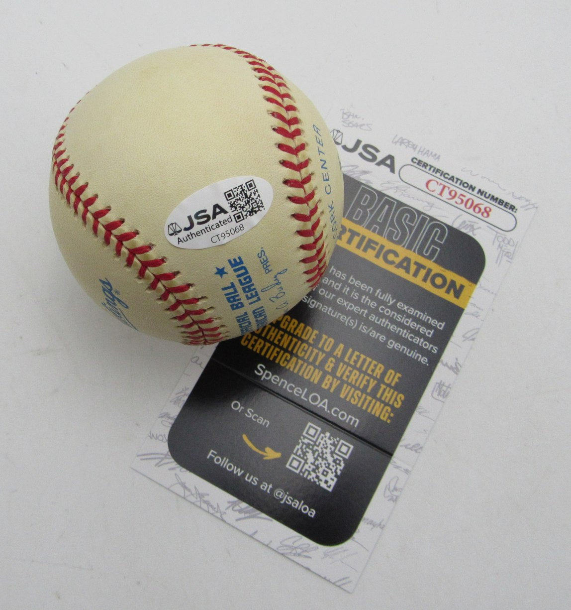 Bob Feller HOF Single Signed/Autographed OAL Baseball Indians JSA 215326