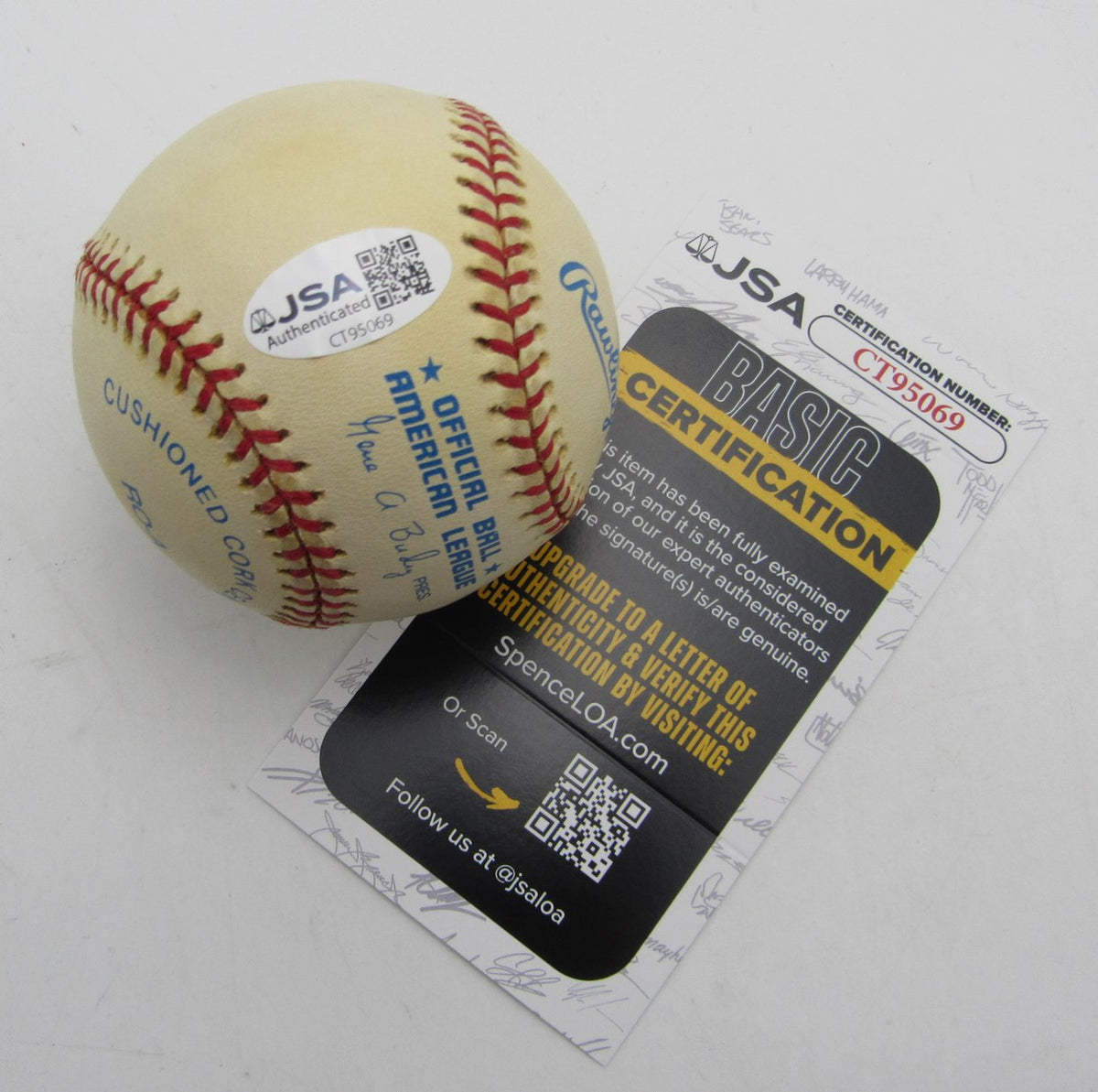 Robin Yount HOF Single Signed/Autographed OAL Baseball Brewers JSA 215327