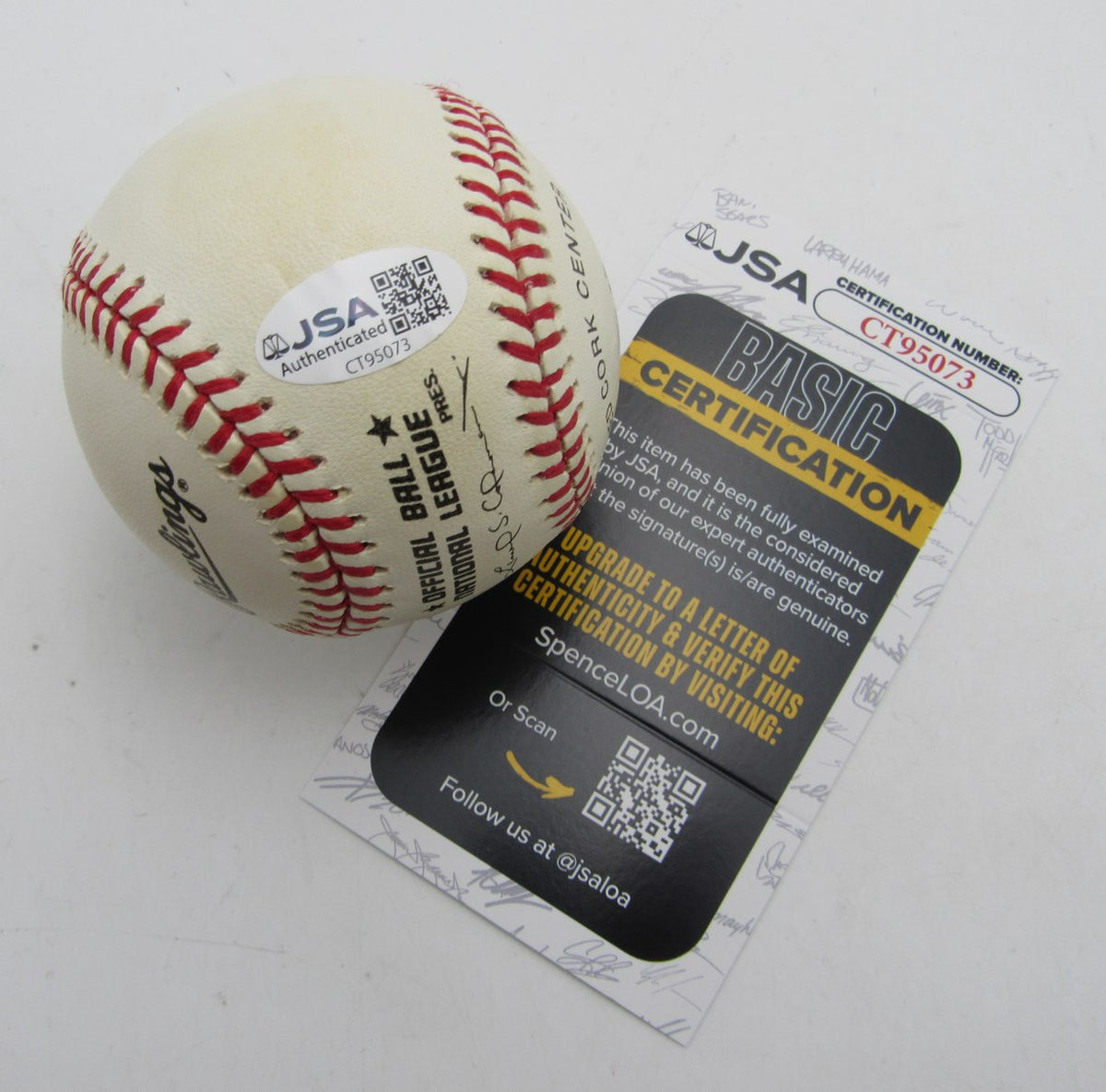 Lou Brock HOF Single Signed/Autographed ONL Baseball Cardinals JSA 215329