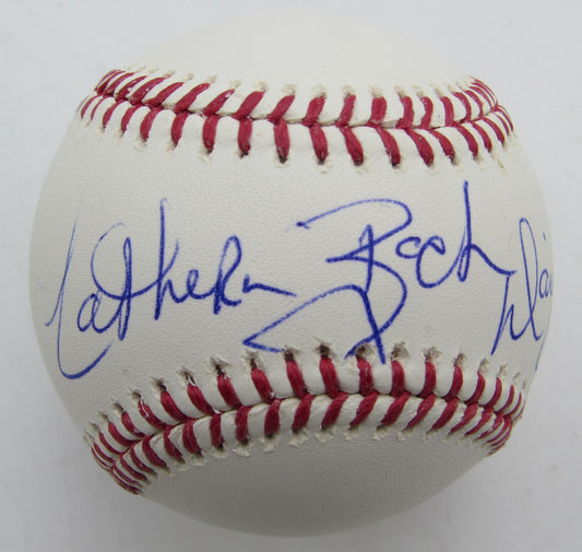 Catherine Bach Single Signed/Inscr OML Baseball "Dukes of Hazzard" JSA 215333