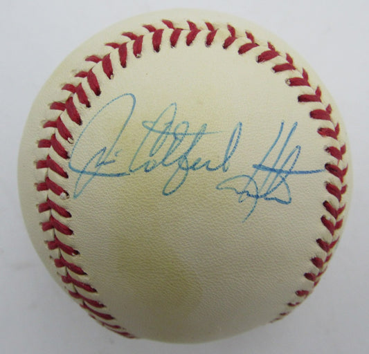 Jim Catfish Hunter HOF Single Signed/Auto OAL Baseball Oakland A's JSA 215335