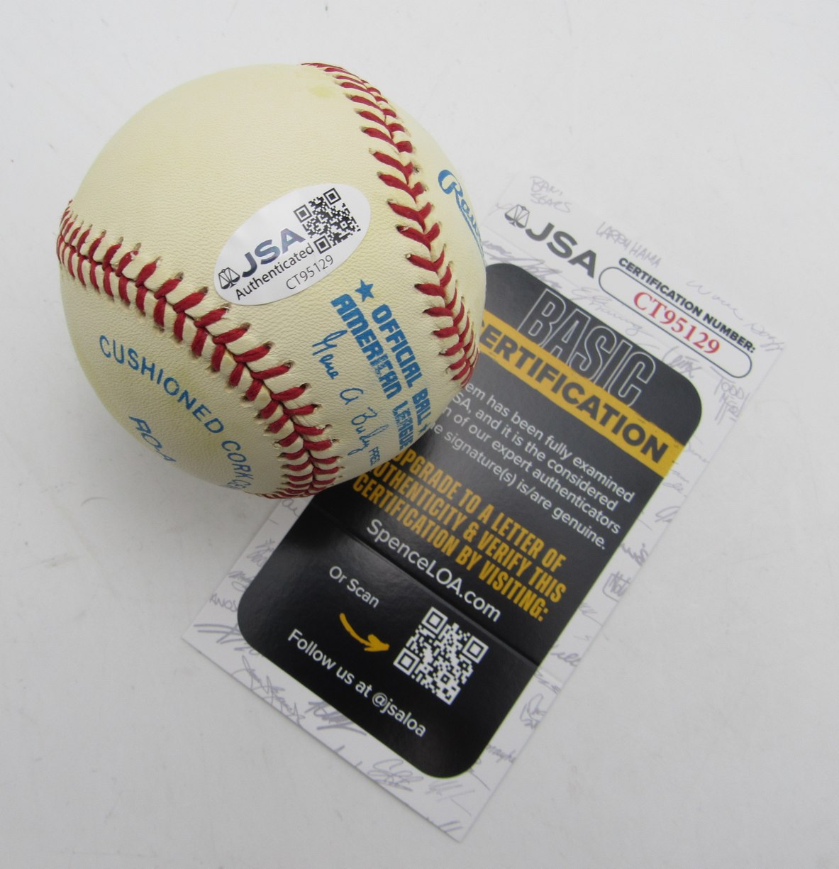 Jim Catfish Hunter HOF Single Signed/Auto OAL Baseball Oakland A's JSA 215335