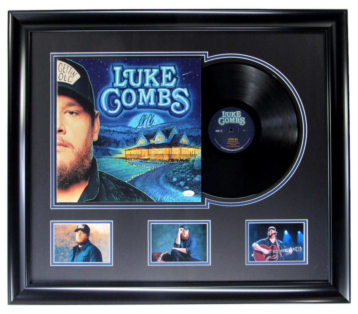 Luke Combs Autographed Album Cover Gettin Old with Photos Framed JSA 215349