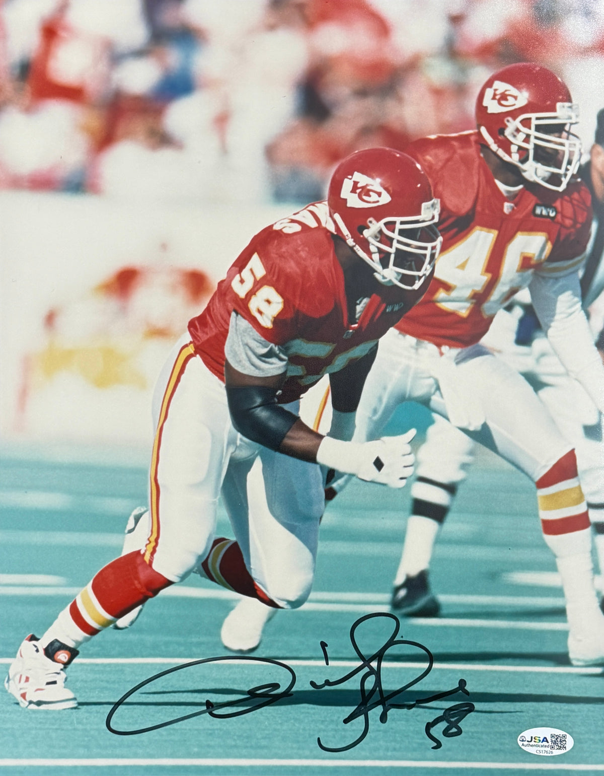 Derrick Thomas HOF Signed/Autographed 11x14 Photo Kansas City Chiefs JSA 214458