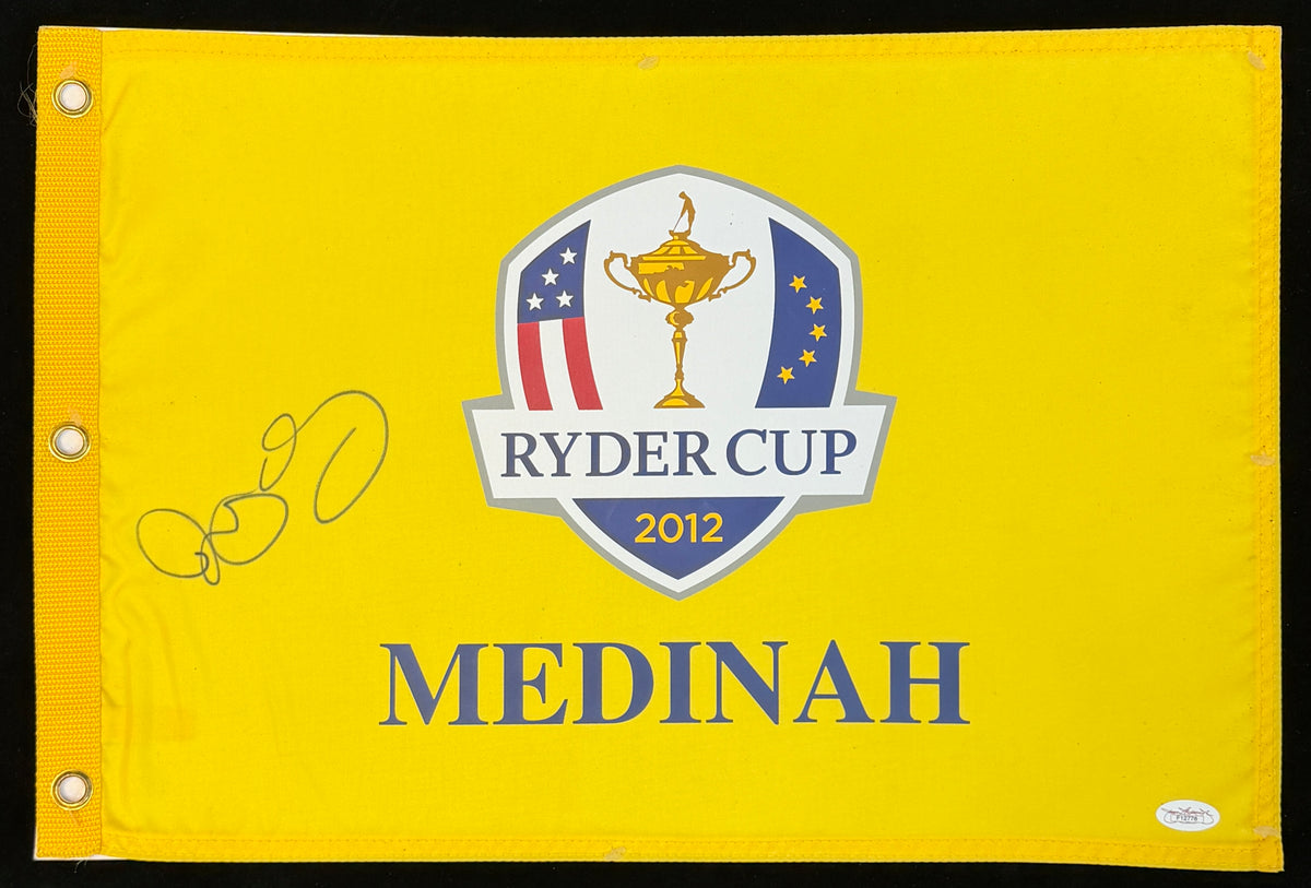 Rory McIlroy Signed/Autographed 2012 Ryder Cup Medinah Pin Flag JSA 215472