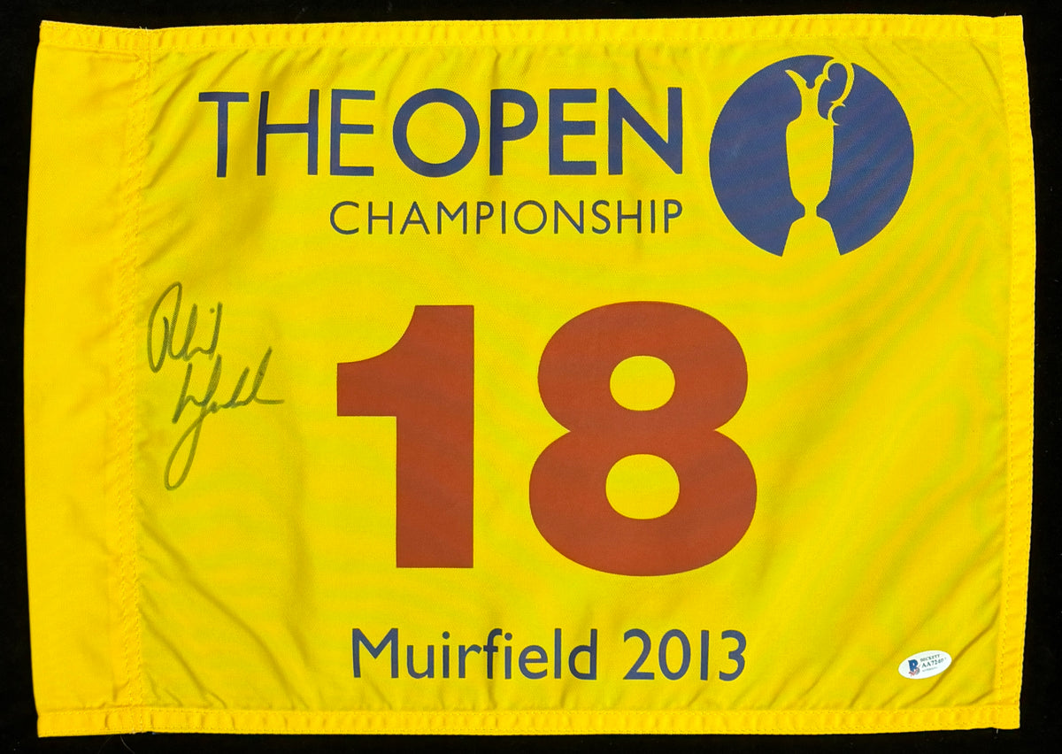 Phil Mickelson Signed/Auto 2013 British Open Muirfield Pin Flag Beckett 215479