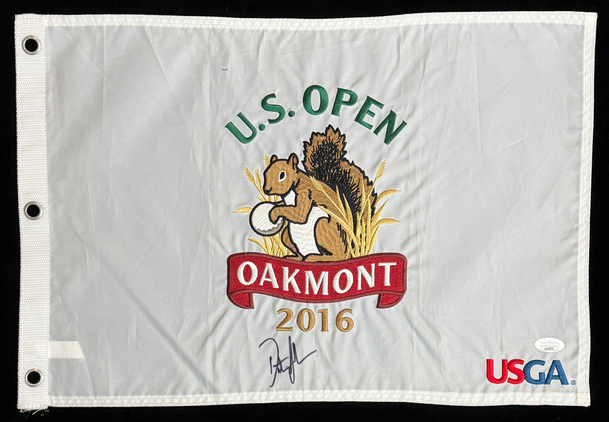 Dustin Johnson Signed/Auto 2016 U.S. Open Oakmont Pin Flag PSA/DNA 215481
