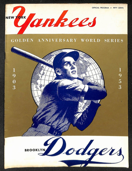 1953 World Series Program New York Yankees vs. Brooklyn Dodgers Unscored 215496