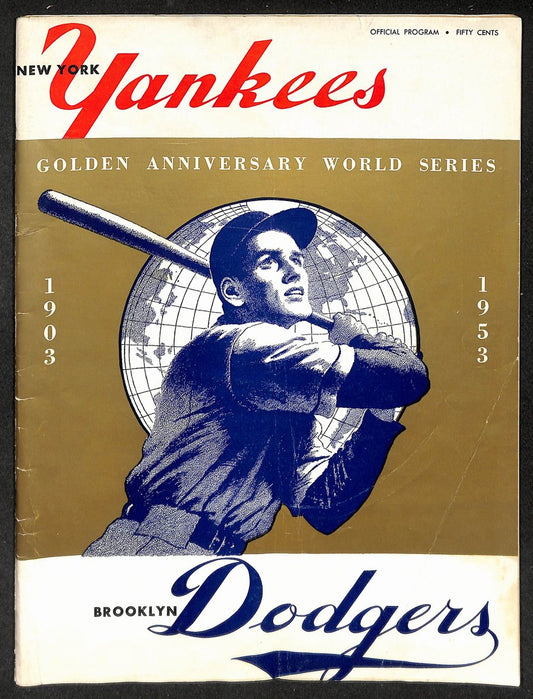 1953 World Series Program New York Yankees vs. Brooklyn Dodgers Unscored 215497