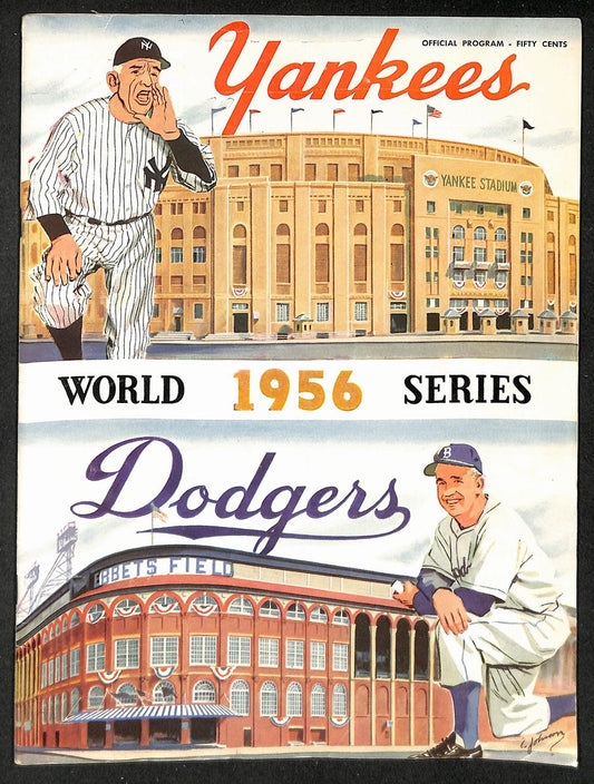 1956 World Series Program New York Yankees vs. Brooklyn Dodgers Unscored 215498