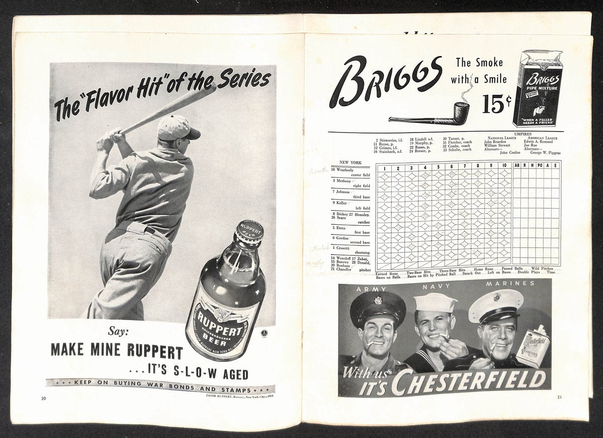 1943 World Series Program New York Yankees vs. St. Louis Cardinals 215502