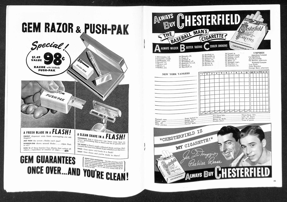 1949 World Series Program New York Yankees vs. Brooklyn Dodgers Unscored 215503