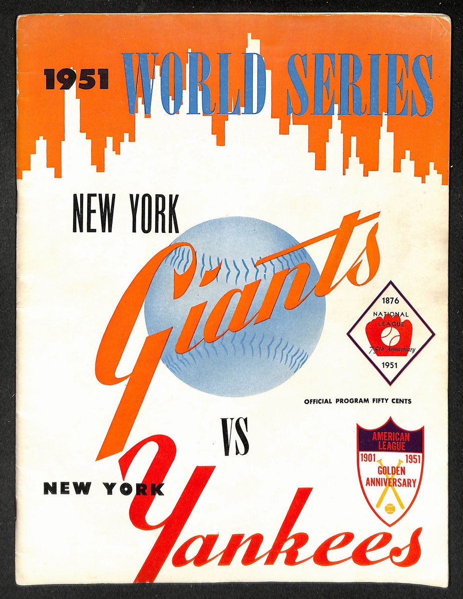1951 World Series Program New York Giants vs. New York Yankees Scored 215506