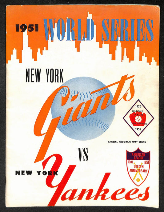 1951 World Series Program New York Giants vs. New York Yankees Scored 215506