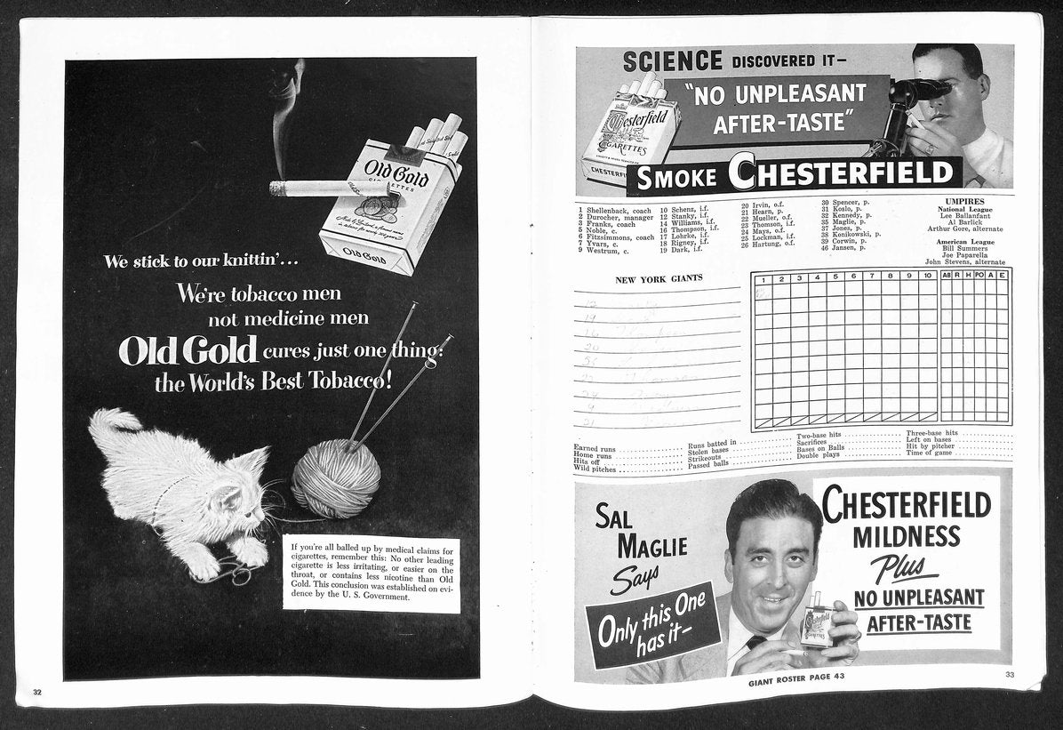 1951 World Series Program New York Giants vs. New York Yankees Scored 215506
