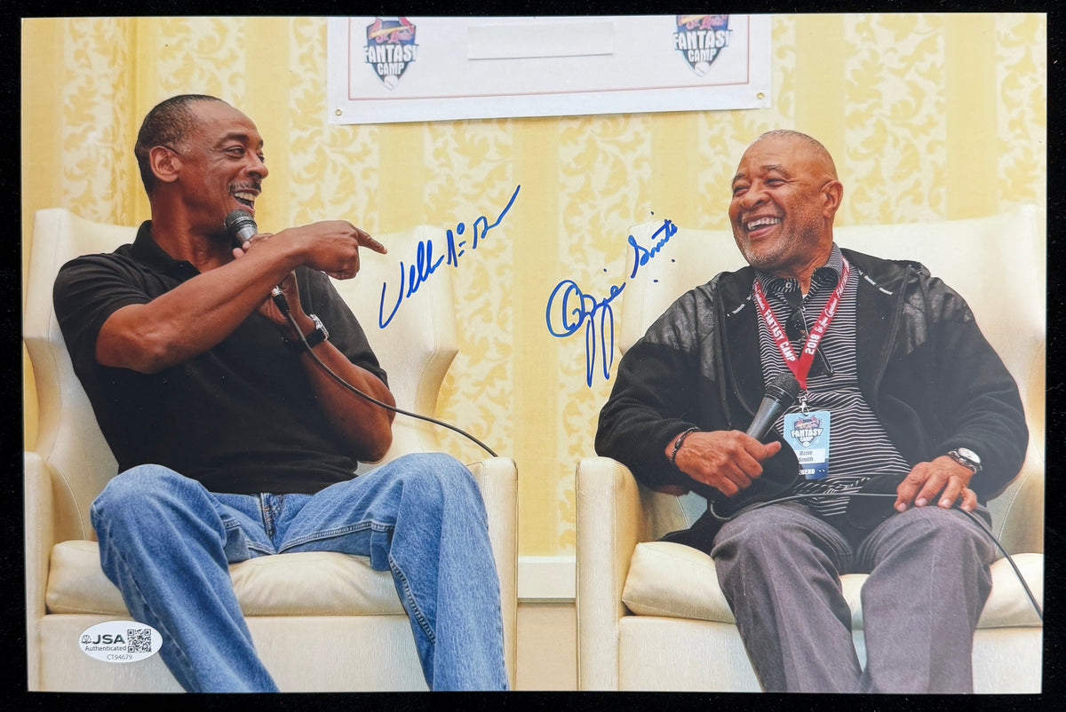 Ozzie Smith/Willie McGee Signed/Auto 8x12 Photo St. Louis Cardinals JSA 215524